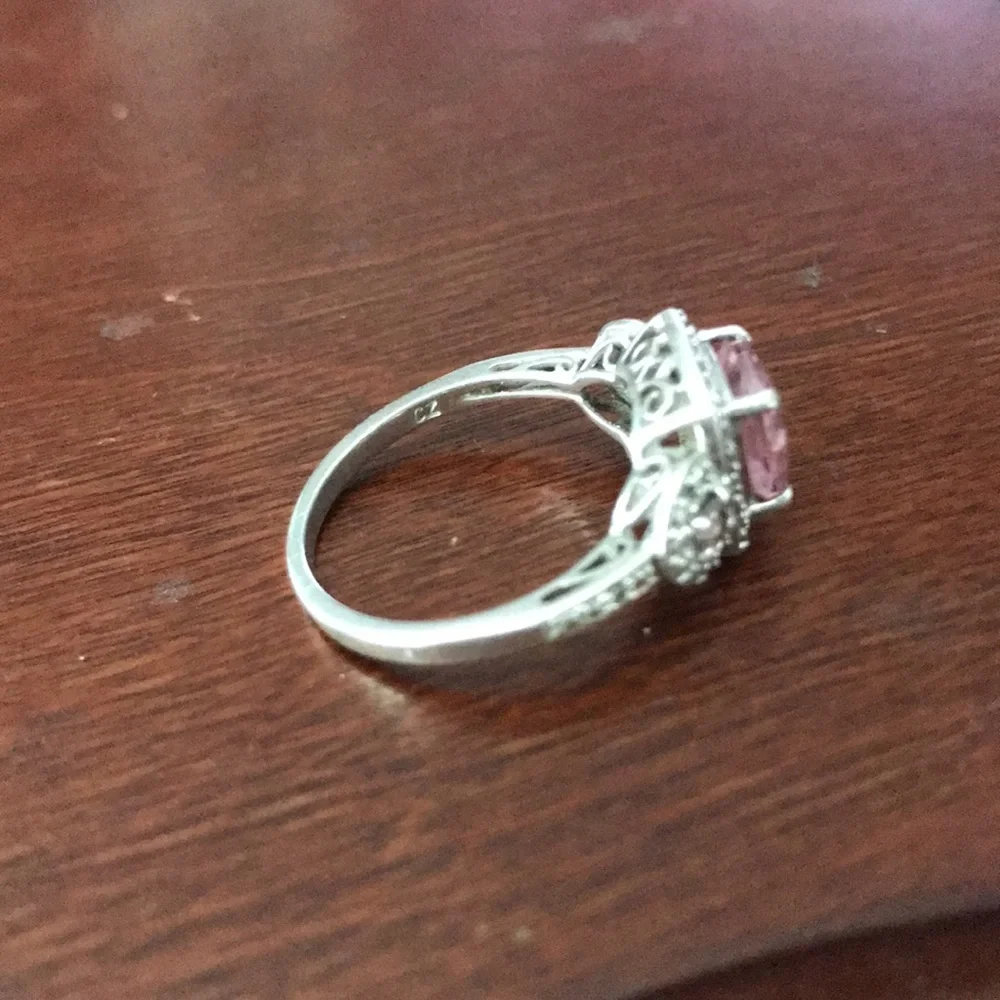 Pink CZ ring - Picture 3 of 4
